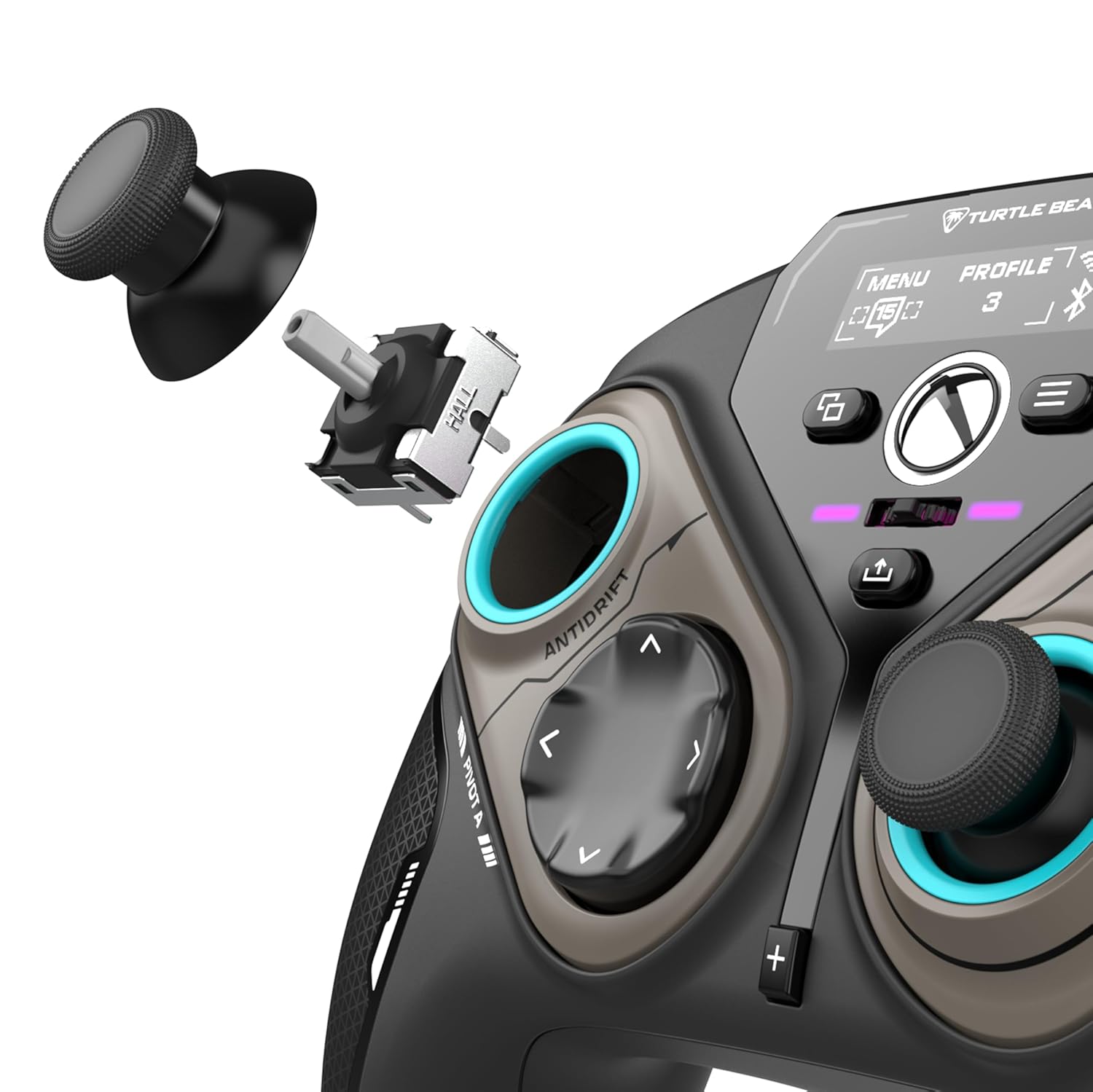 Stealth Pivot Wireless Smart Game Controller Officially Licensed for Windows PC – Rotating Modules, Display Dashboard, Hall-Effect Sticks, Remappable Buttons, Bluetooth, 20-Hour Battery