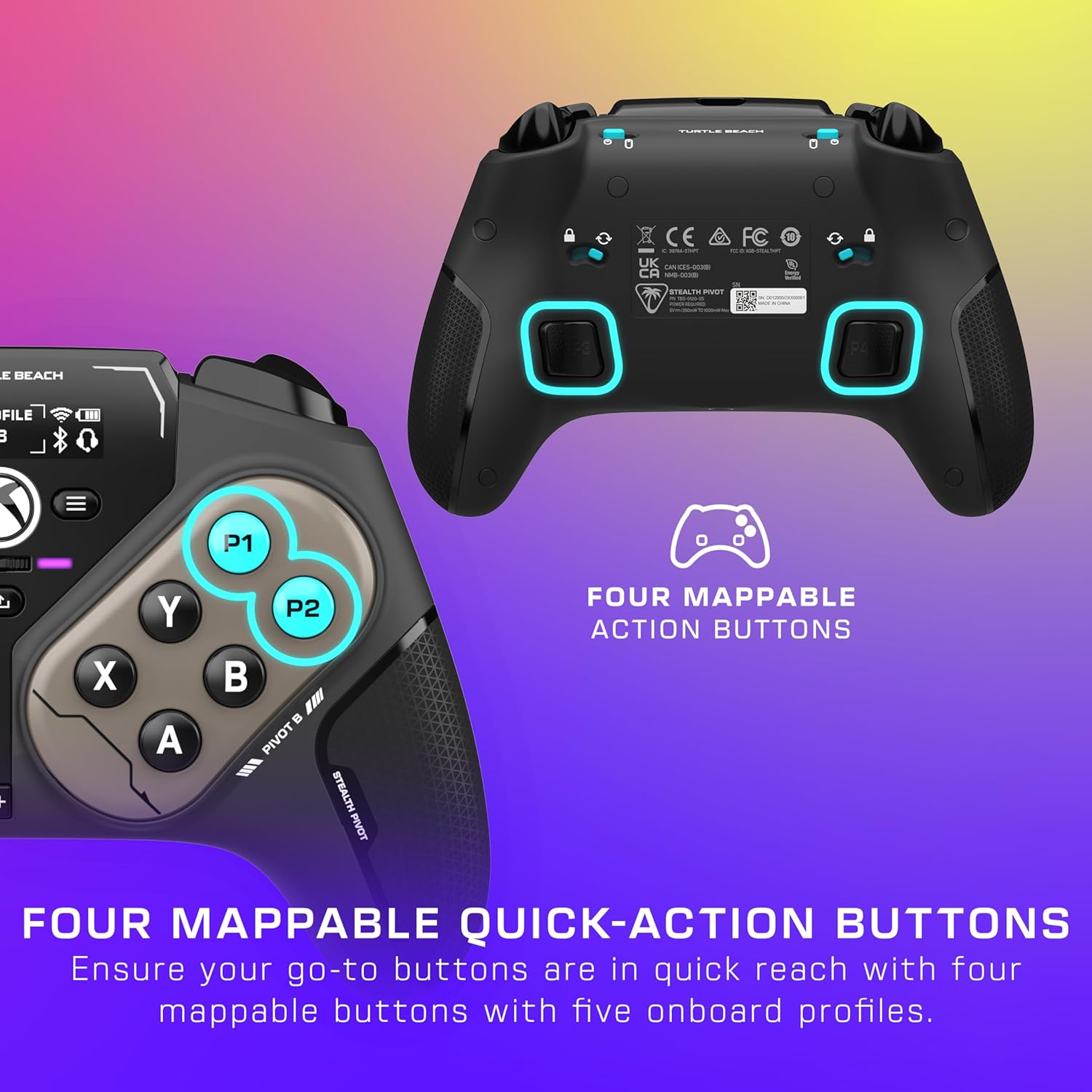 Stealth Pivot Wireless Smart Game Controller Officially Licensed for Windows PC – Rotating Modules, Display Dashboard, Hall-Effect Sticks, Remappable Buttons, Bluetooth, 20-Hour Battery
