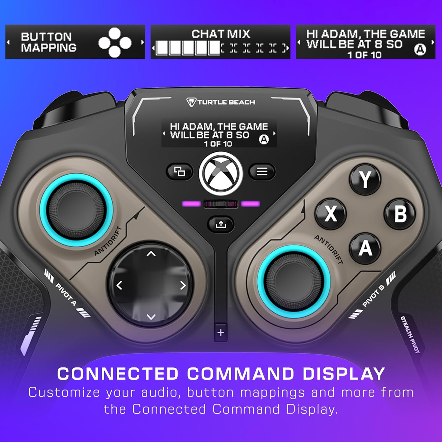 Stealth Pivot Wireless Smart Game Controller Officially Licensed for Windows PC – Rotating Modules, Display Dashboard, Hall-Effect Sticks, Remappable Buttons, Bluetooth, 20-Hour Battery